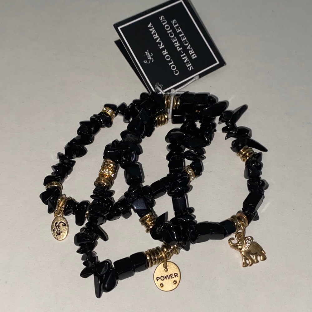 🆕Sequin 'Color Karma' Stretch Bracelet Set 🖤